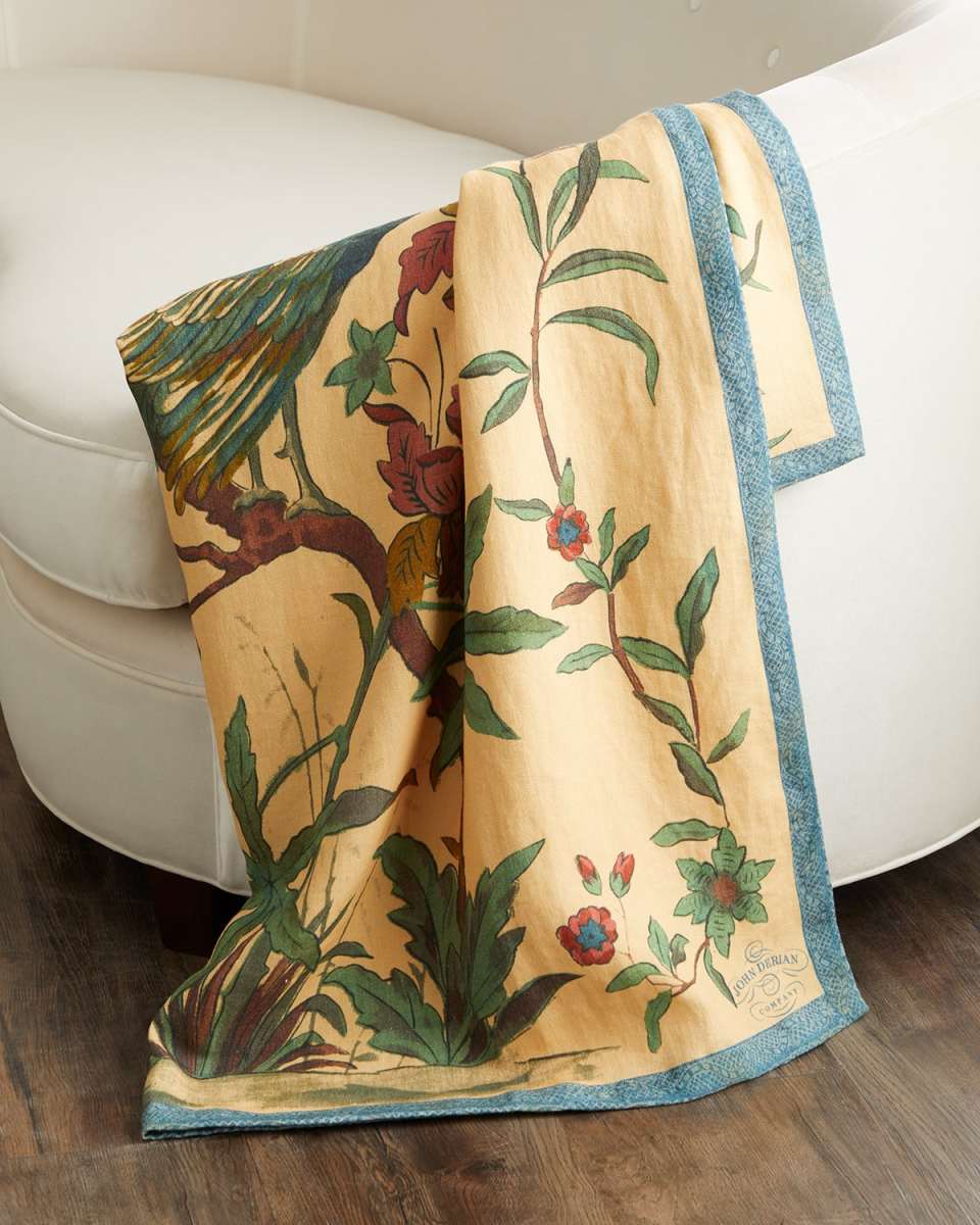 Peacock Toile Throw, 51" x 71"